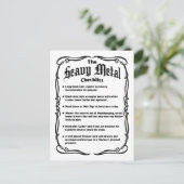 Die Heavy-Metal-Checkliste Postkarte (Stehend Vorderseite)
