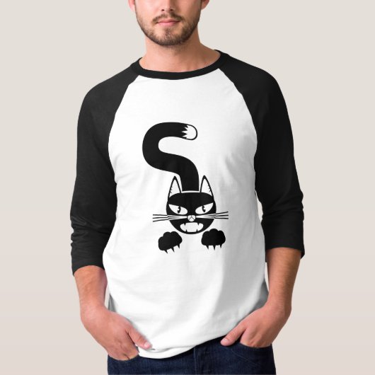 Die heftige schwarze Katze der Männer T-Shirt (Vorderseite)