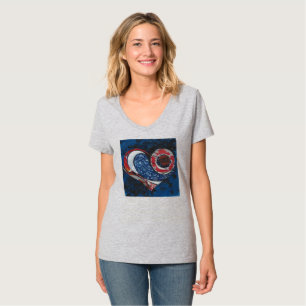 Die Heide-Grau der Frauen "ein" V-Hals T - Shirt