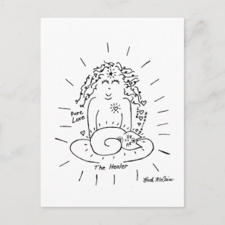 Die heilende Katzenpostkarte Postkarte