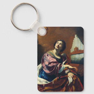 Die heilige Cäcilia von Simon Vouet Schlüsselanhänger