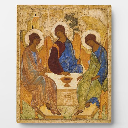Die Heilige Dreifaltigkeit von Andrei Rublev Fotoplatte (Vorderseite)