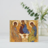 Die Heilige Dreifaltigkeit von Andrei Rublev Postkarte (Stehend Vorderseite)