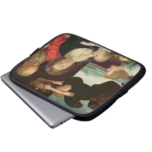 Die heilige Familie, 1522 (Öl auf Platte) Laptopschutzhülle (Vorne Knopf)