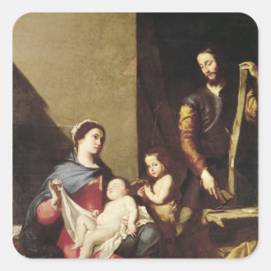 Die heilige Familie, 1639 Quadratischer Aufkleber