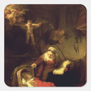 Die Heilige Familie, c.1645 Quadratischer Aufkleber