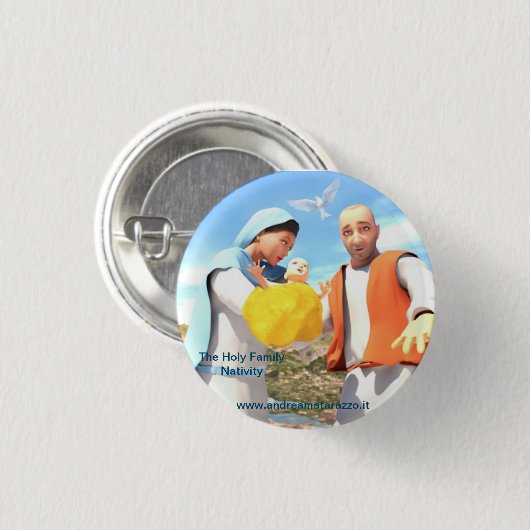 Die Heilige Familie - Geburt Button (Vorne & Hinten)