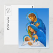 Die Heilige Familie - Geburt des Babys Jesus Postkarte (Vorne/Hinten)