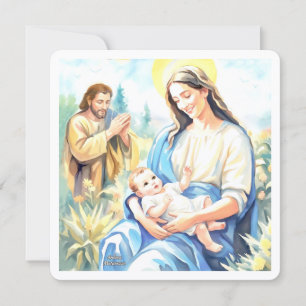 Die Heilige Familie - Geburt Feiertagskarte