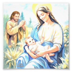Die Heilige Familie - Geburt Jesu Fotodruck