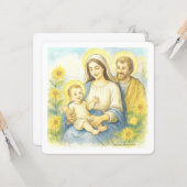 Die Heilige Familie - Geburt Jesu Karte (Vorderseite/Rückseite Beispiel)