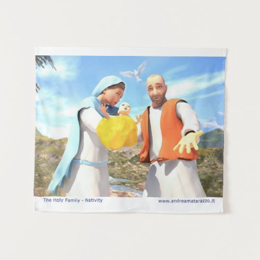 Die Heilige Familie - Geburt Wandteppich (Vorderseite (Horizontal))