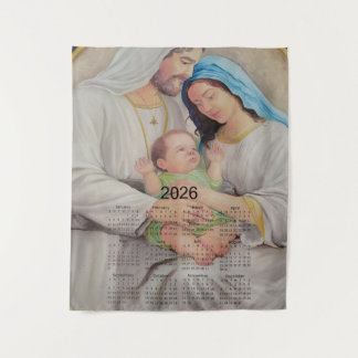 Die Heilige Familie: Göttliche Liebe 2026 Kalender Wandteppich