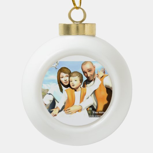 Die heilige Familie Keramik Kugel-Ornament (Vorderseite)