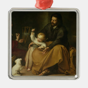 Die heilige Familie mit dem kleinen Vogel, c.1650 Silbernes Ornament