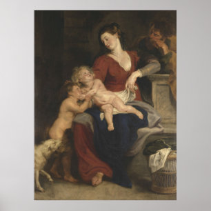 Die heilige Familie mit dem Korb Poster