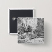 Die heilige Familie mit einer Katze, 1654 Button (Vorne & Hinten)