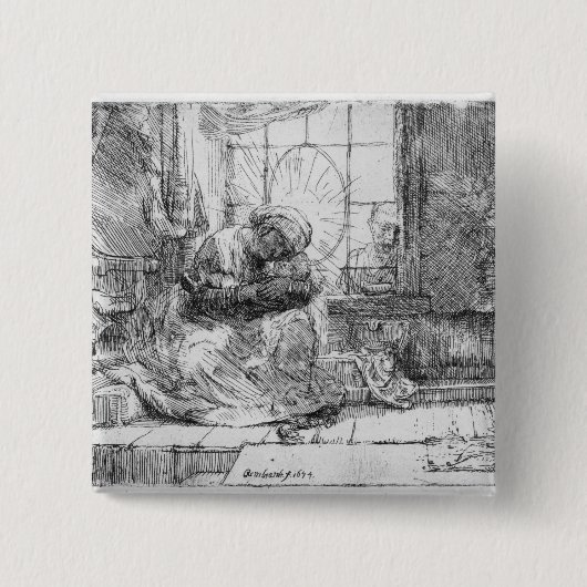 Die heilige Familie mit einer Katze, 1654 Button (Vorderseite)