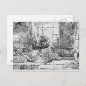 Die heilige Familie mit einer Katze, 1654 Postkarte (Vorne/Hinten)