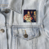 Die heilige Familie mit Elizabeth (Öl auf Platte) Button (Beispiel)