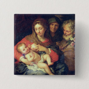 Die heilige Familie mit Elizabeth (Öl auf Platte) Button