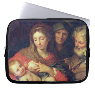 Die heilige Familie mit Elizabeth (Öl auf Platte) Laptopschutzhülle