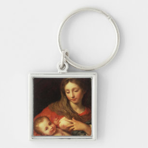 Die heilige Familie mit Elizabeth (Öl auf Platte) Schlüsselanhänger