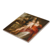 Die heilige Familie mit Heiligen Fliese (Seite)