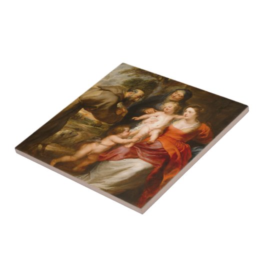 Die heilige Familie mit Heiligen Fliese (Seite)