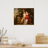 Die heilige Familie mit Heiligen Poster (Küche)