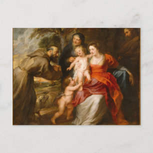 Die heilige Familie mit Heiligen Postkarte