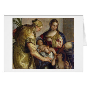 Die heilige Familie mit St. Barbara, c.1550 (Öl