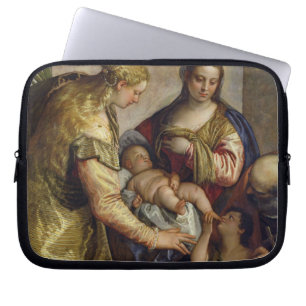 Die heilige Familie mit St. Barbara, c.1550 (Öl Laptopschutzhülle