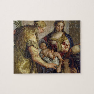 Die heilige Familie mit St. Barbara, c.1550 (Öl Puzzle