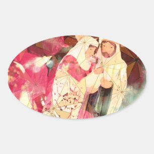"Die heilige Familie" ~ Ovalaufkleber Ovaler Aufkleber