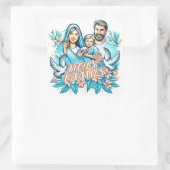Die heilige Familie Quadratischer Aufkleber (Tasche)