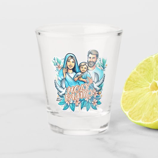 Die heilige Familie Schnapsglas (Vorderseite)