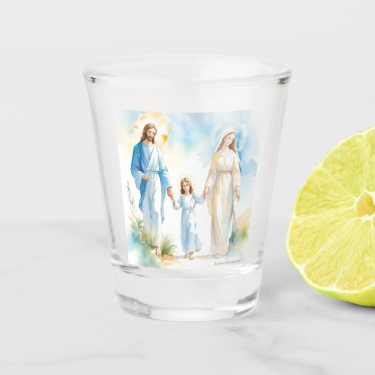 Die heilige Familie Schnapsglas (Vorderseite)