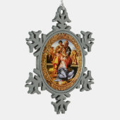 Die heilige Familie Schneeflocken Zinn-Ornament (Links)