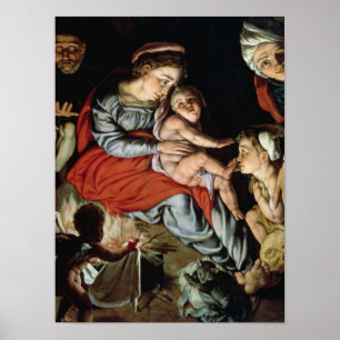 Die heilige Familie um ein Feuer, c.1532-33 Poster