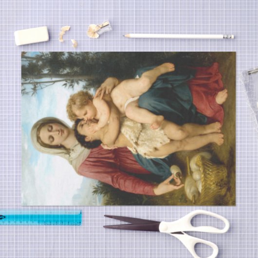Die heilige Familie von Bouguereau, Decoupage Seidenpapier (Handwerk)