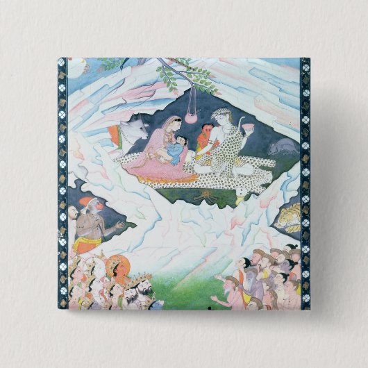 Die heilige Familie von Shiva und von Parvati Button (Vorderseite)