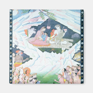 Die heilige Familie von Shiva und von Parvati Magnet