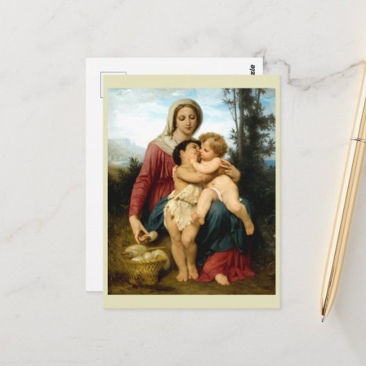 Die heilige Familie von William Bouguereau Postkarte (Vorderseite/Rückseite Beispiel)