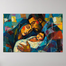 Die heilige Familie zu Weihnachten Poster