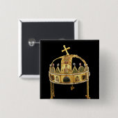 Die heilige Krone von Ungarn, 11.-1. Jahrhundert Button (Vorne & Hinten)