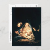 Die heilige Nacht (Die Geburt) Postkarte (Vorne/Hinten)