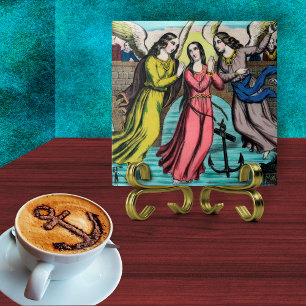 Die Heilige Philomena wird vor dem Ertrinken geret Fliese
