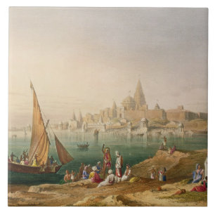 Die heilige Stadt und die Tempel von Dwarka, vom Fliese