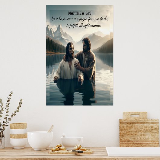 Die heilige Taufe Jesu Poster (Küche)